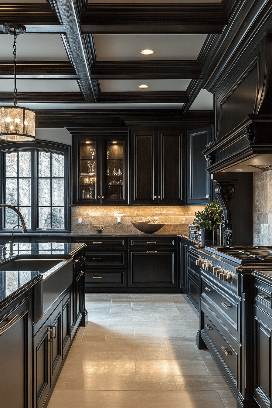 dark walnut kitchen cabinets