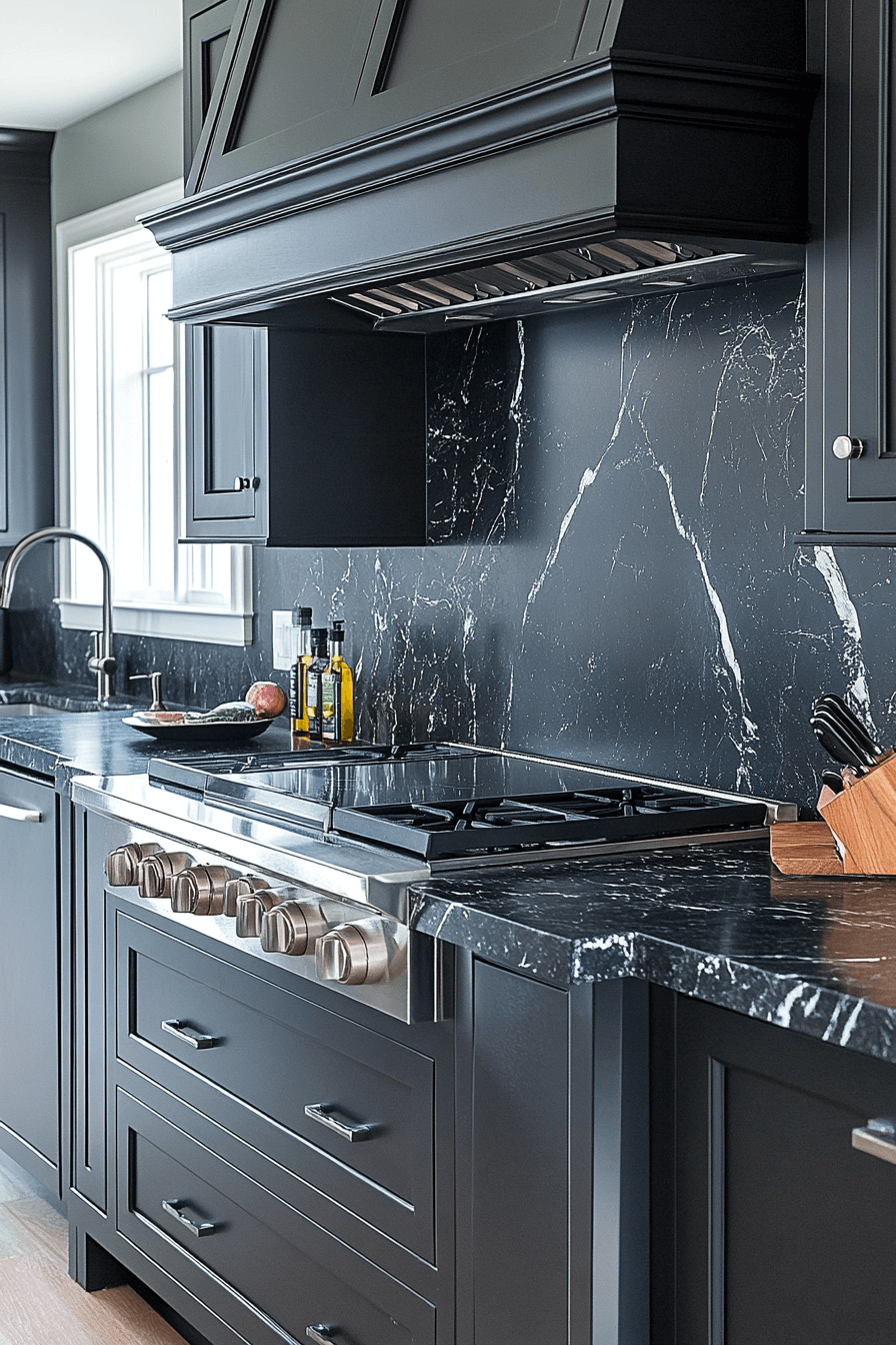 black quartz countertops