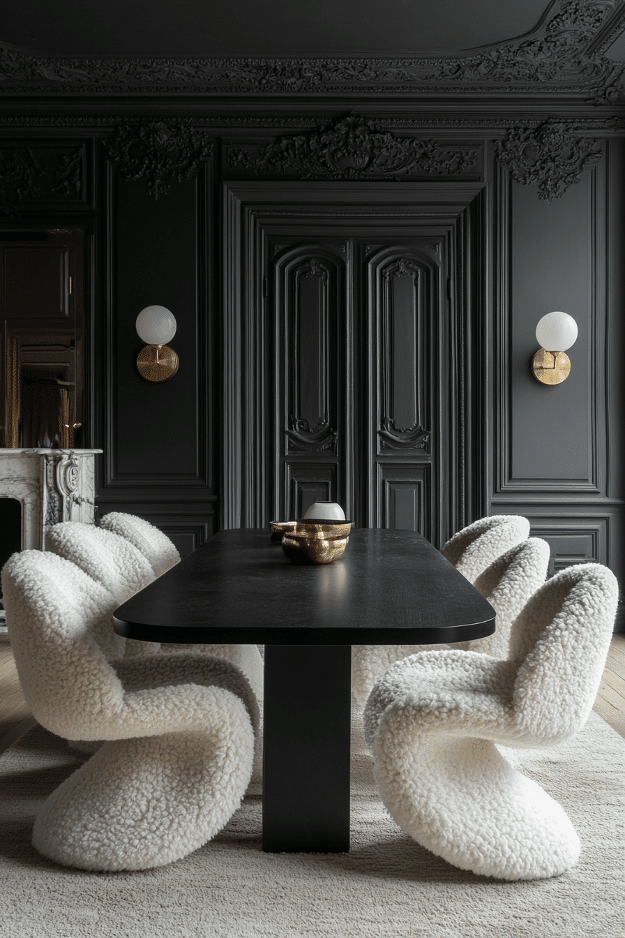 moody dining room