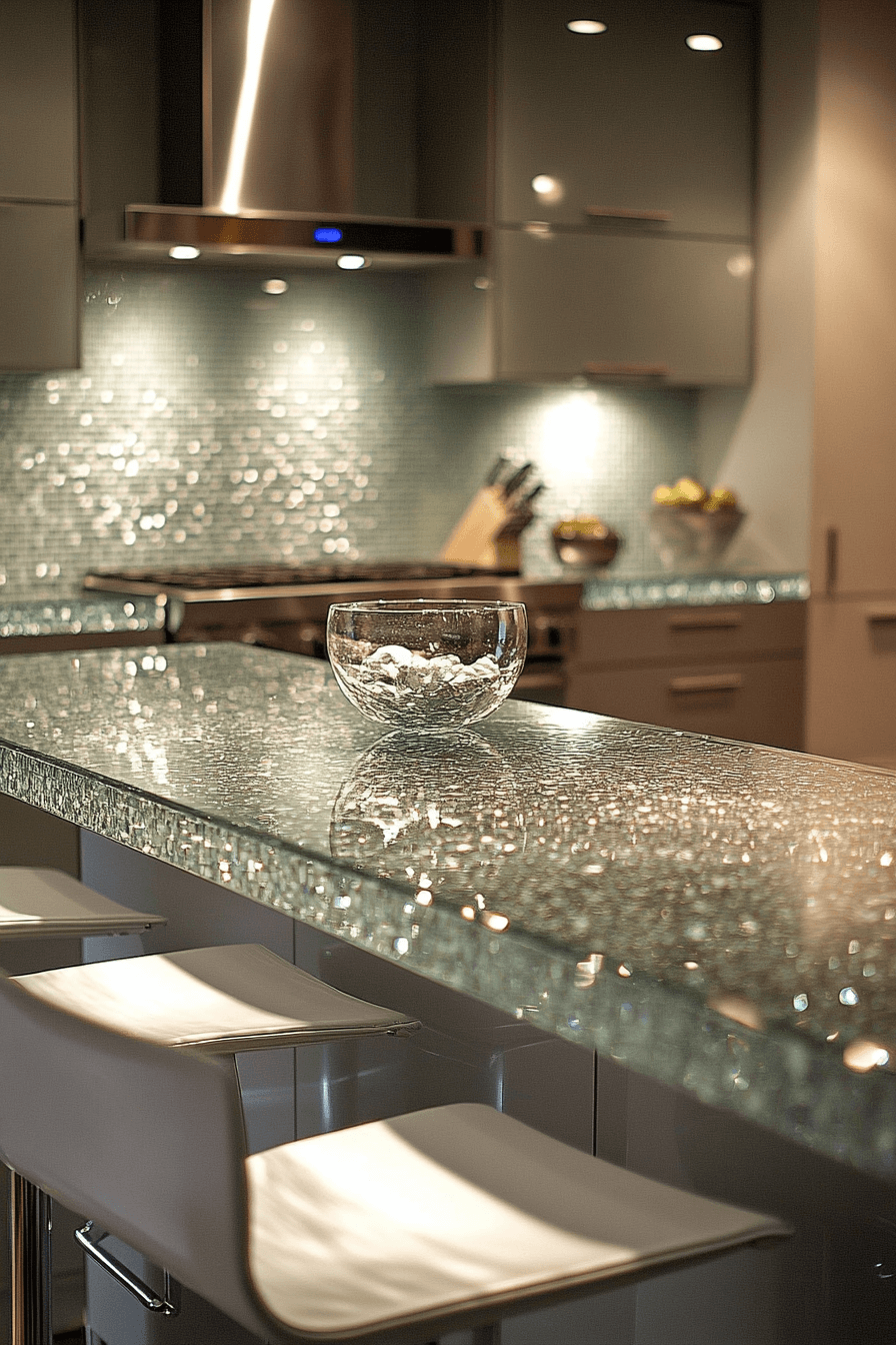 recycled glass countertops