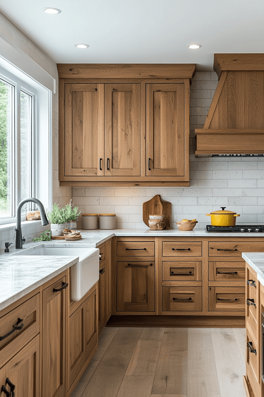 warm wood kitchen cabinets