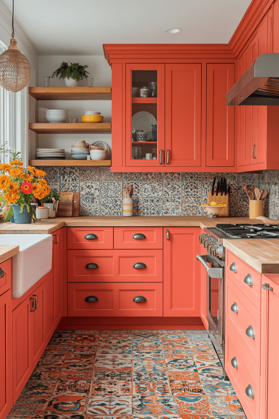 terracotta kitchen cabinets