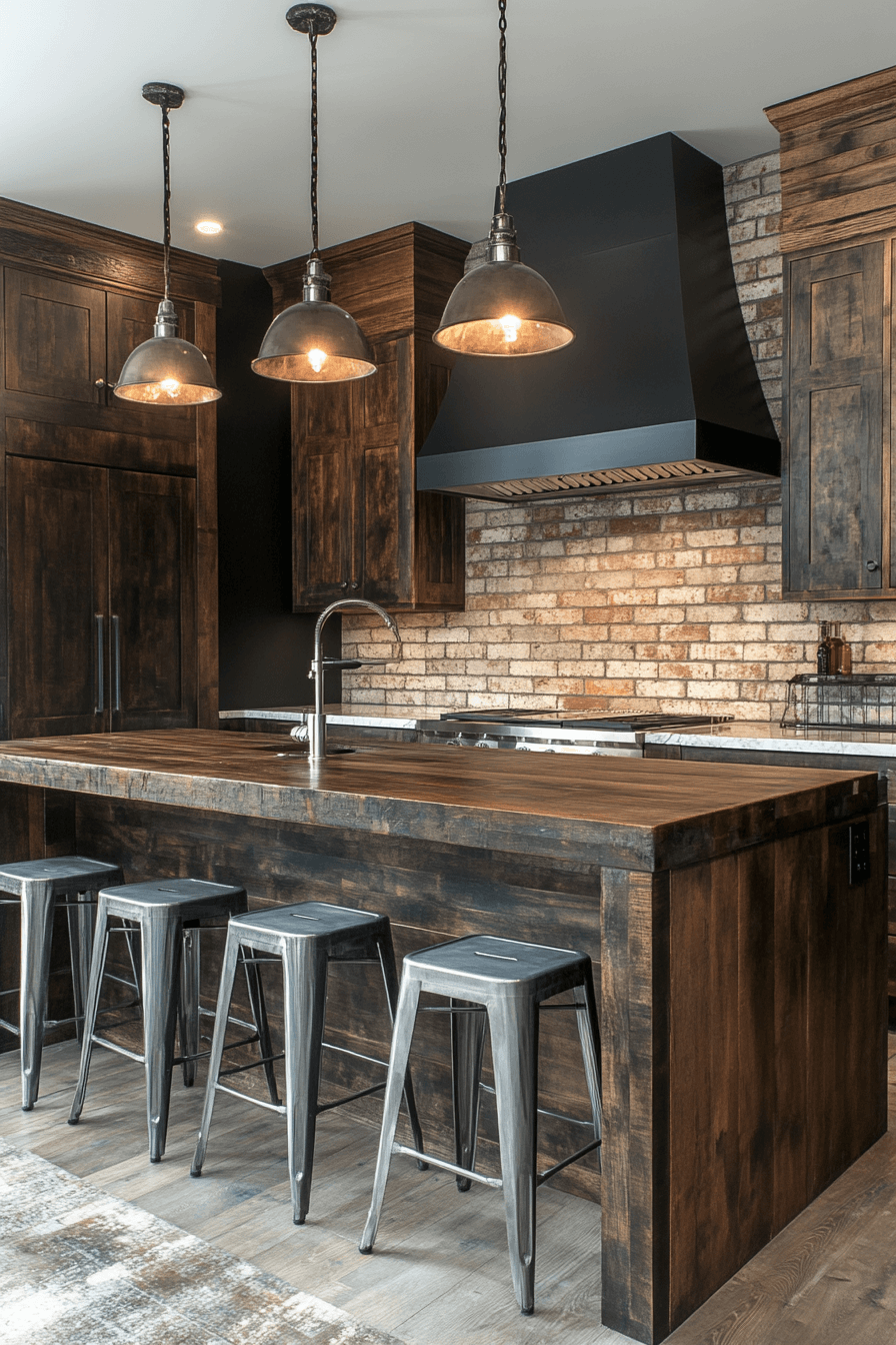 dark walnut kitchen cabinets