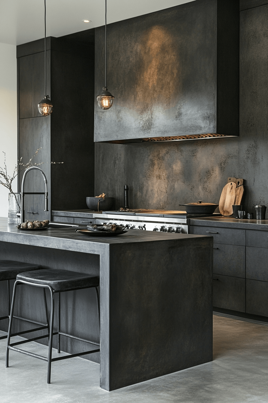 charcoal gray kitchen cabinets