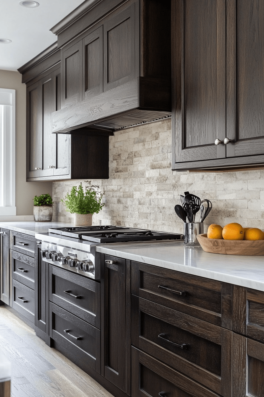dark oak kitchen cabinets