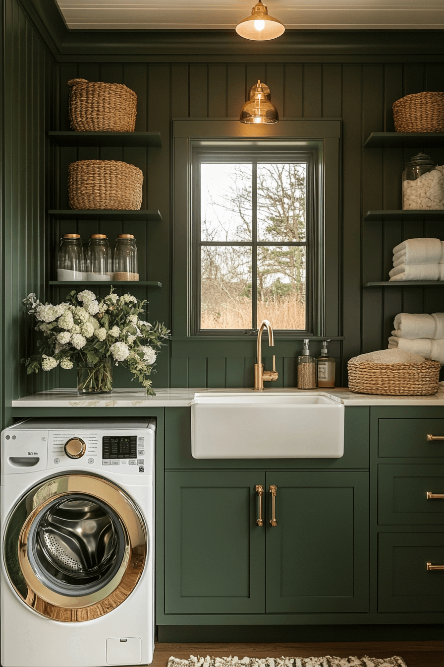 green laundry room