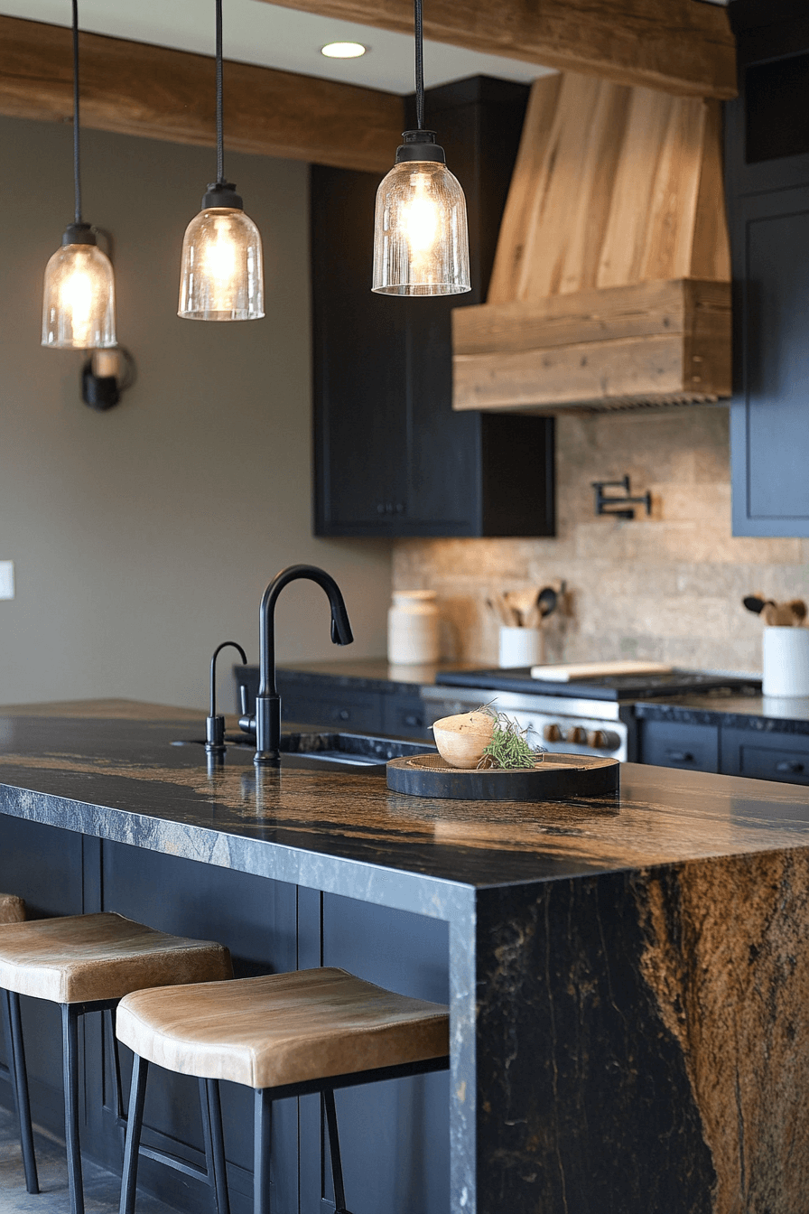black granite countertops kitchen
