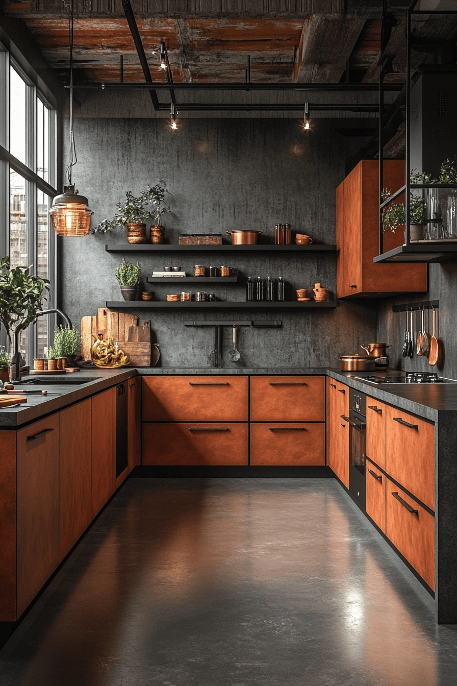 terracotta kitchen cabinets