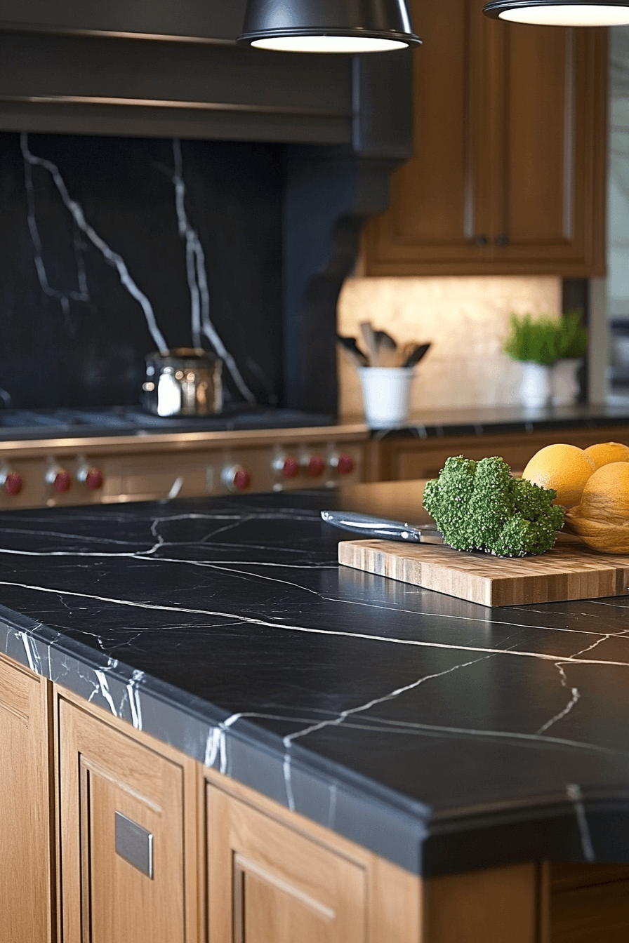 black marble countertops