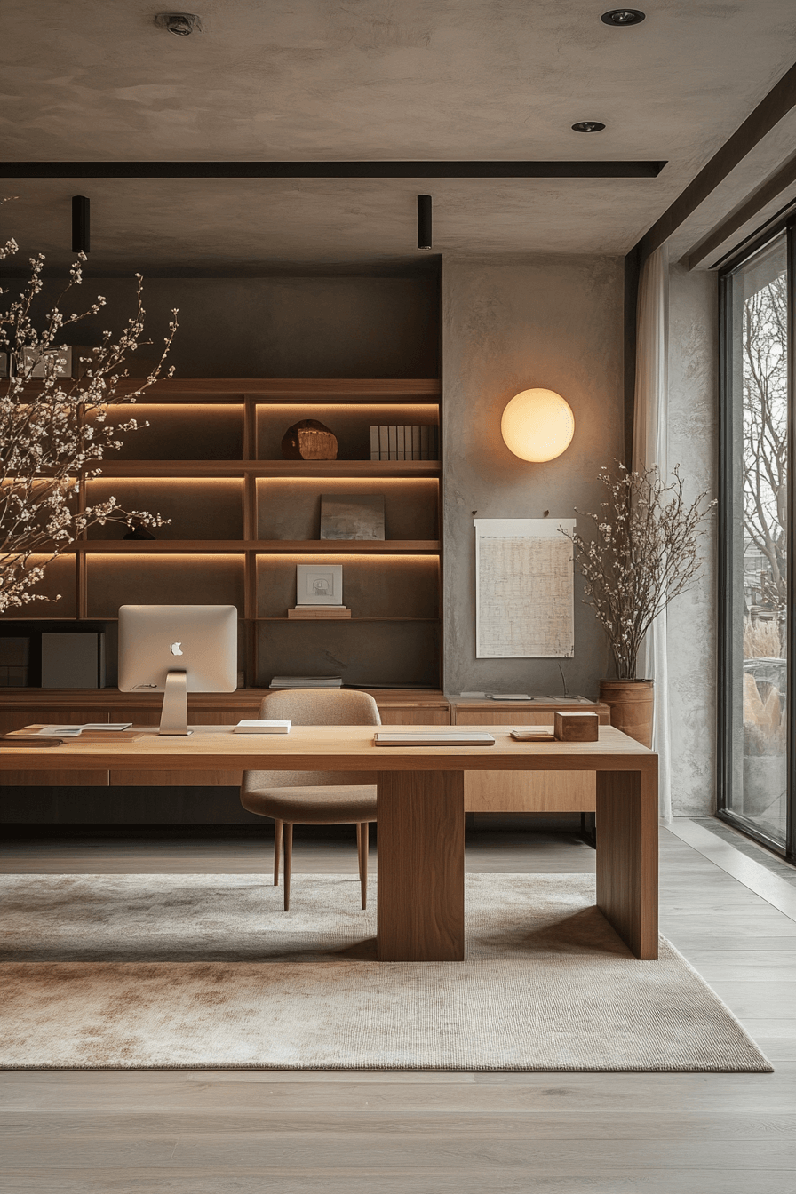 29 Japandi Home Office Ideas for a Peaceful and Productive Space 14 japandi home office
