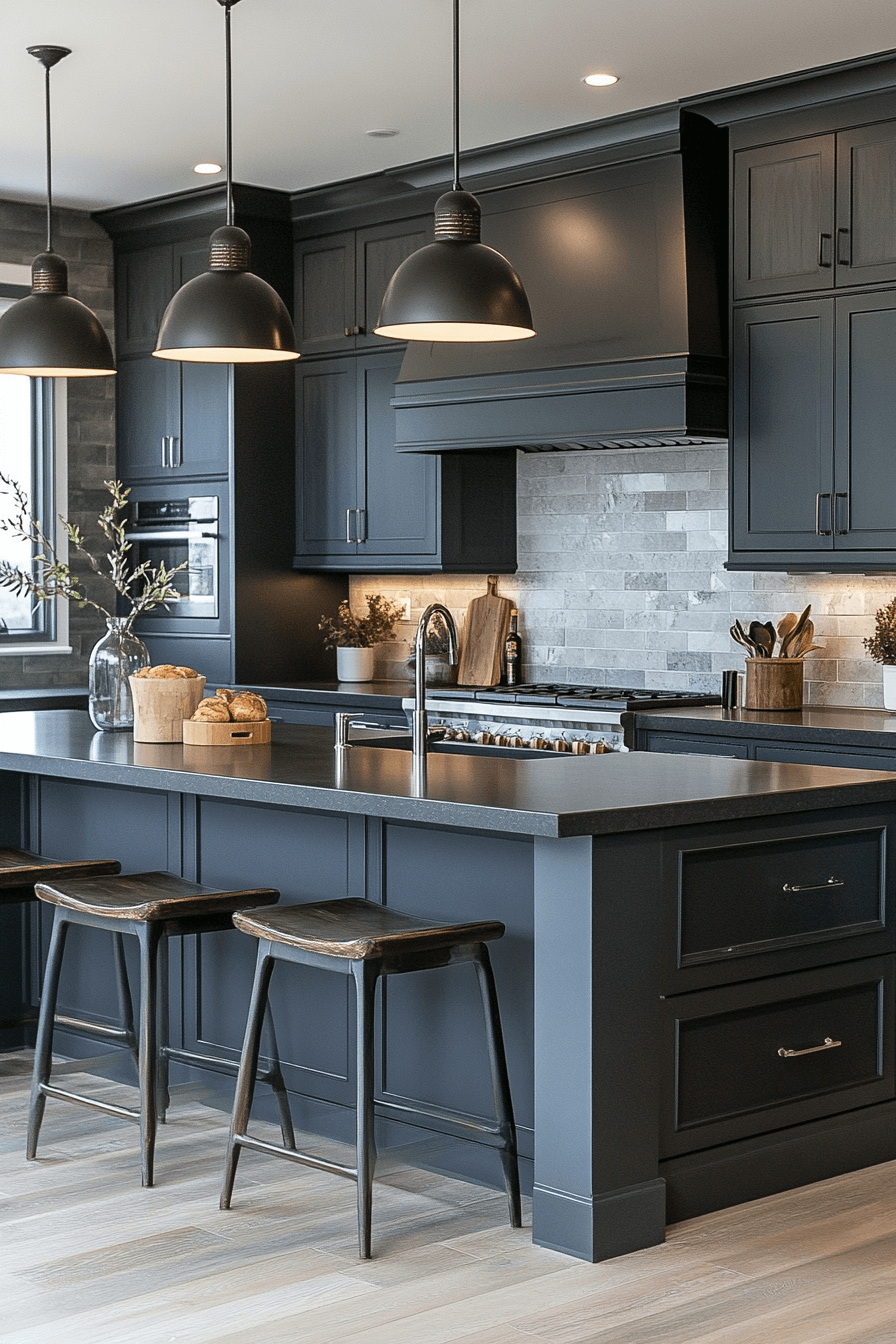 charcoal gray kitchen cabinets