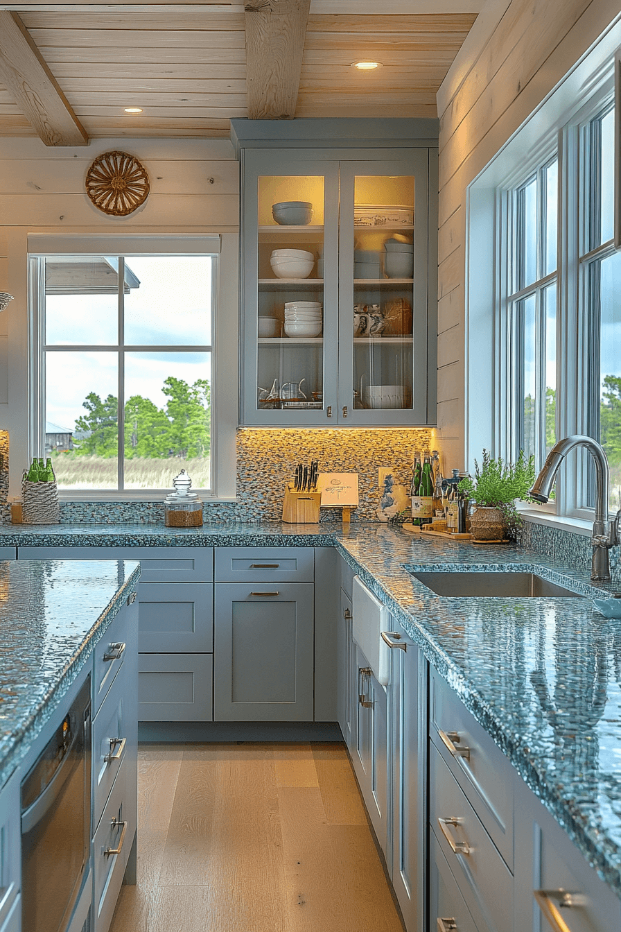 recycled glass countertops