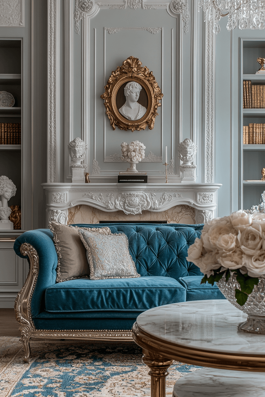 teal couch living room