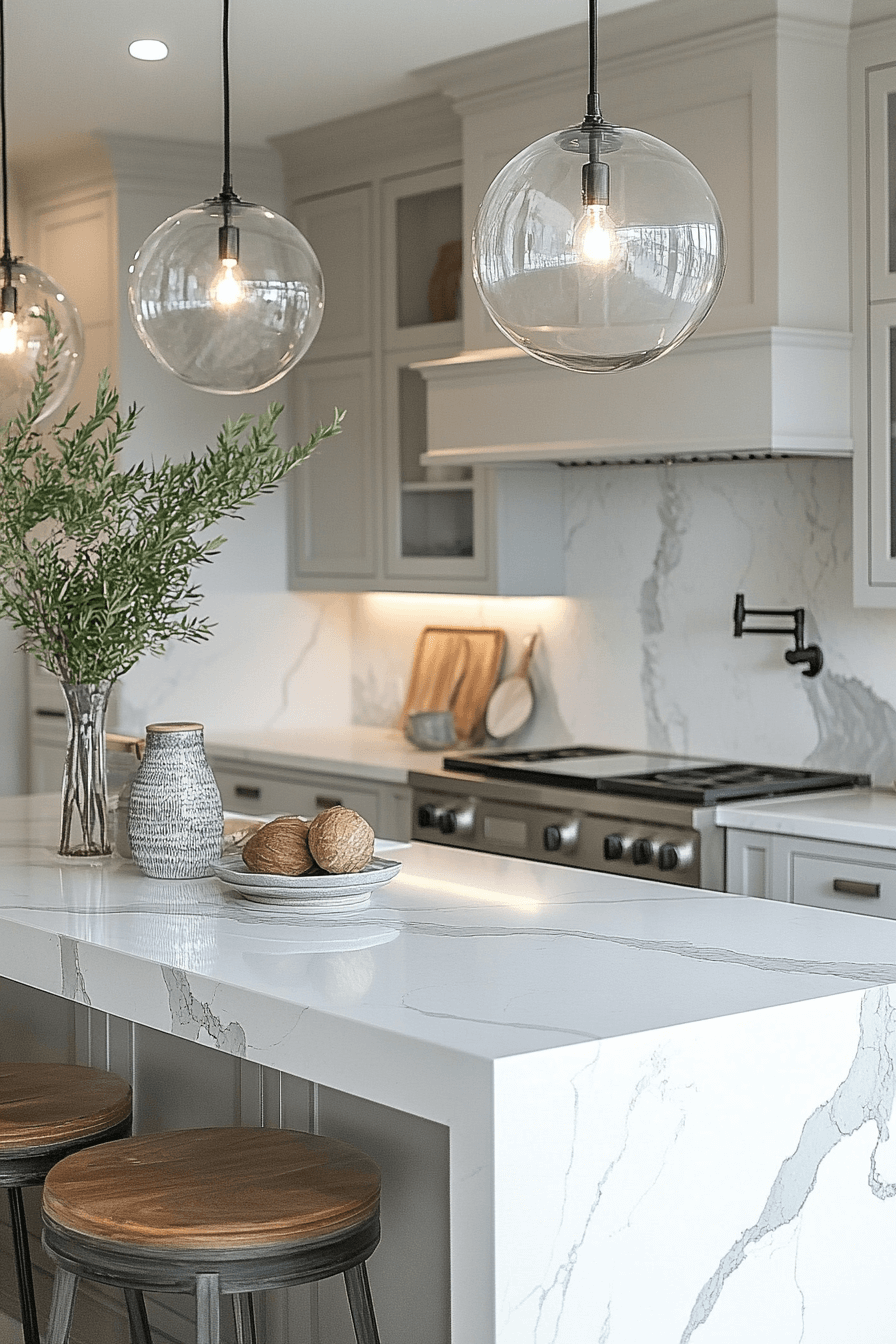 white marble countertops