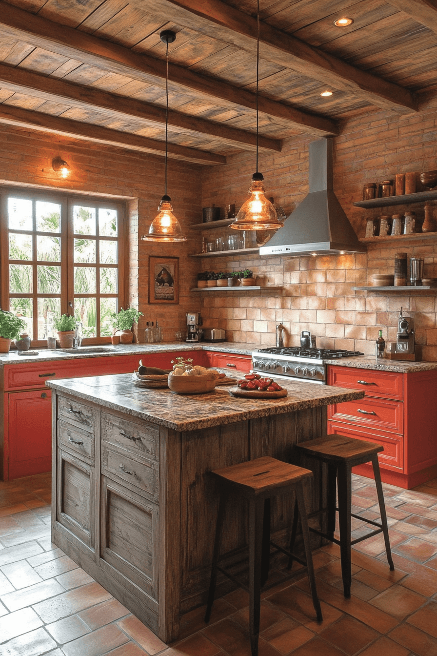 terracotta kitchen cabinets