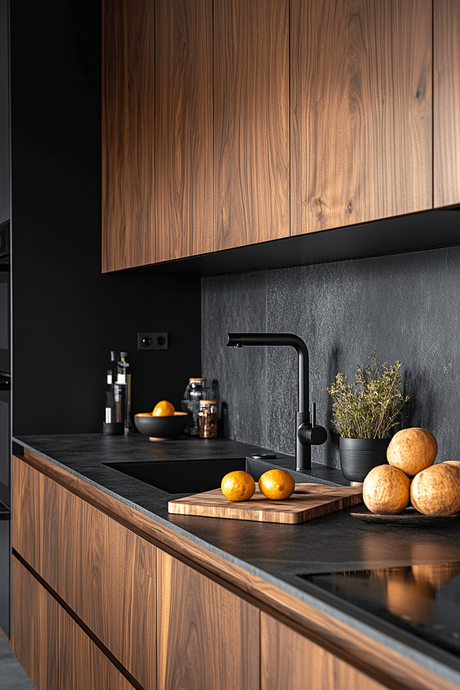 dark walnut kitchen cabinets