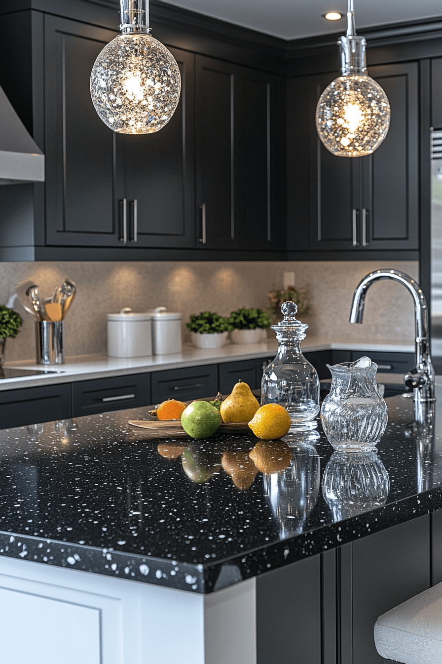 black quartz countertops