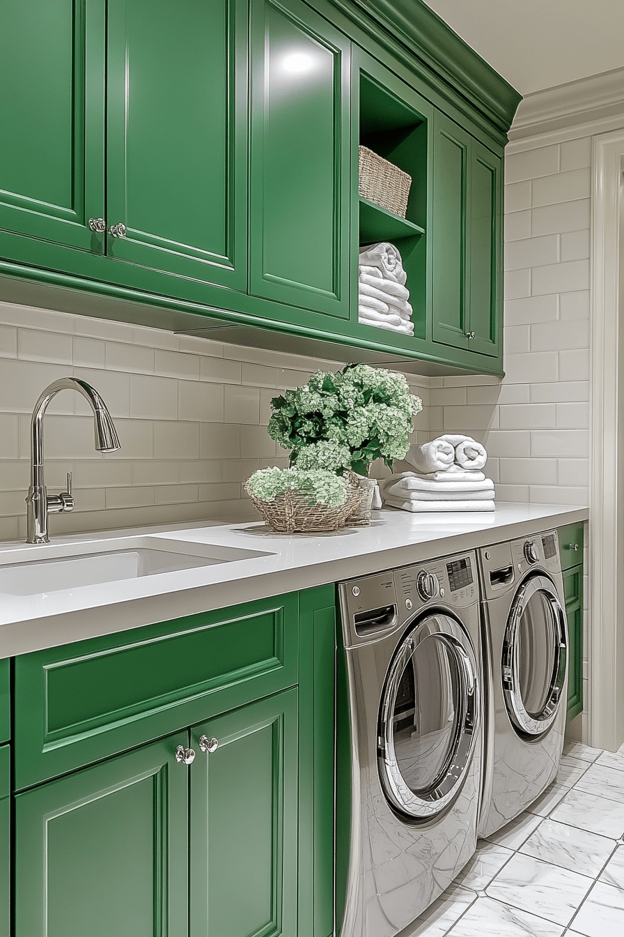 green laundry room