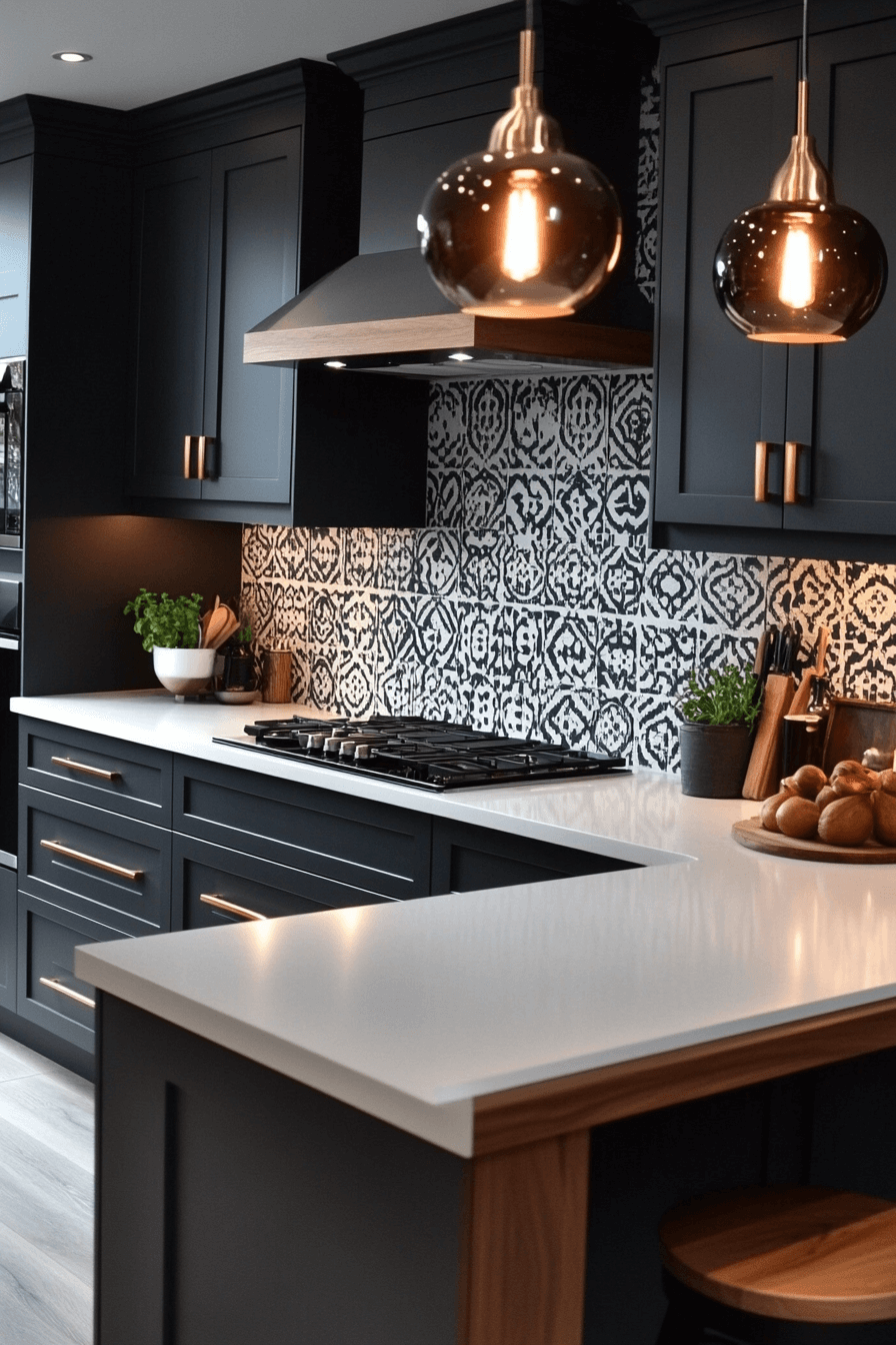 charcoal kitchen cabinets