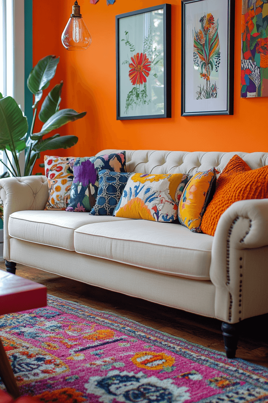 cream couch living room
