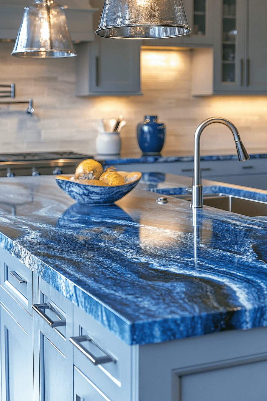 blue granite countertops