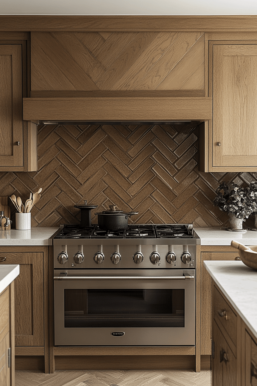herringbone backsplash