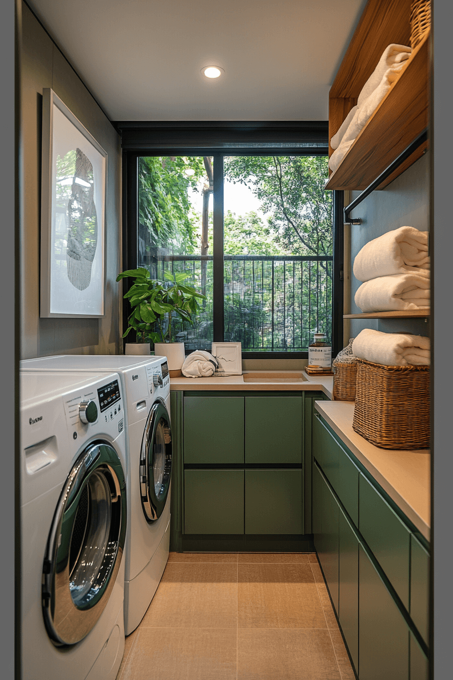 green laundry room