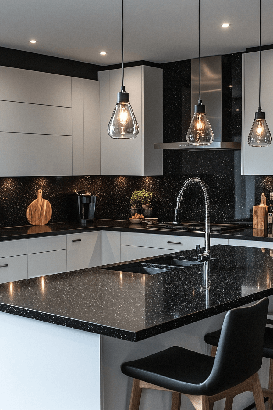 black granite countertops kitchen