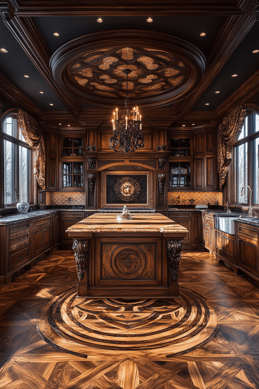 dark walnut kitchen cabinets