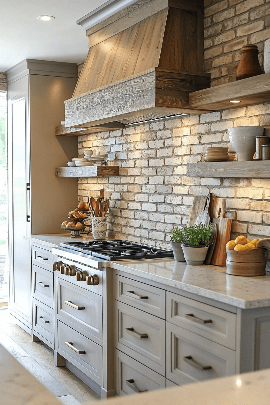 brick backsplash kitchen