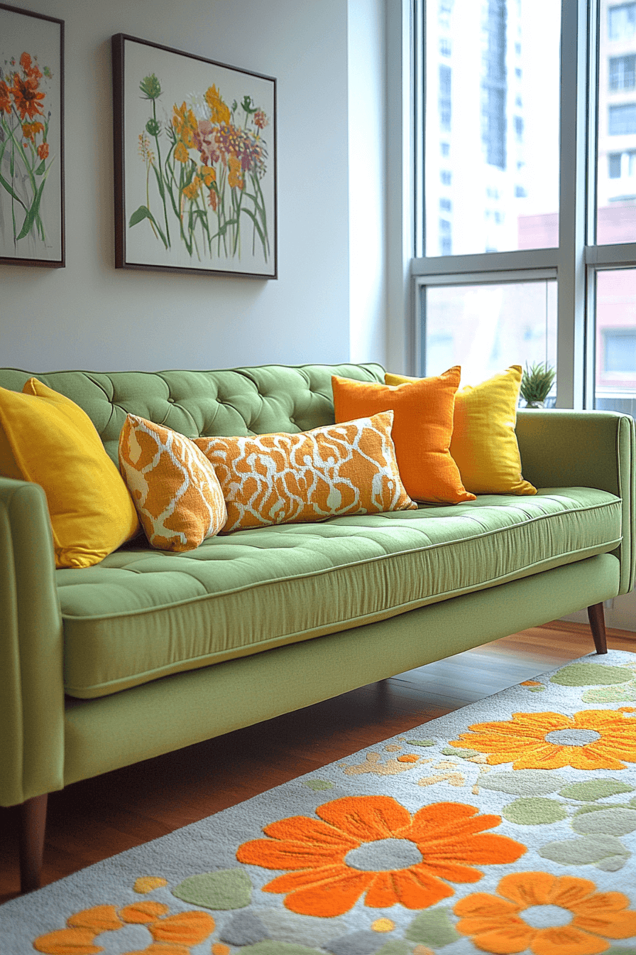 green couch living room ideas