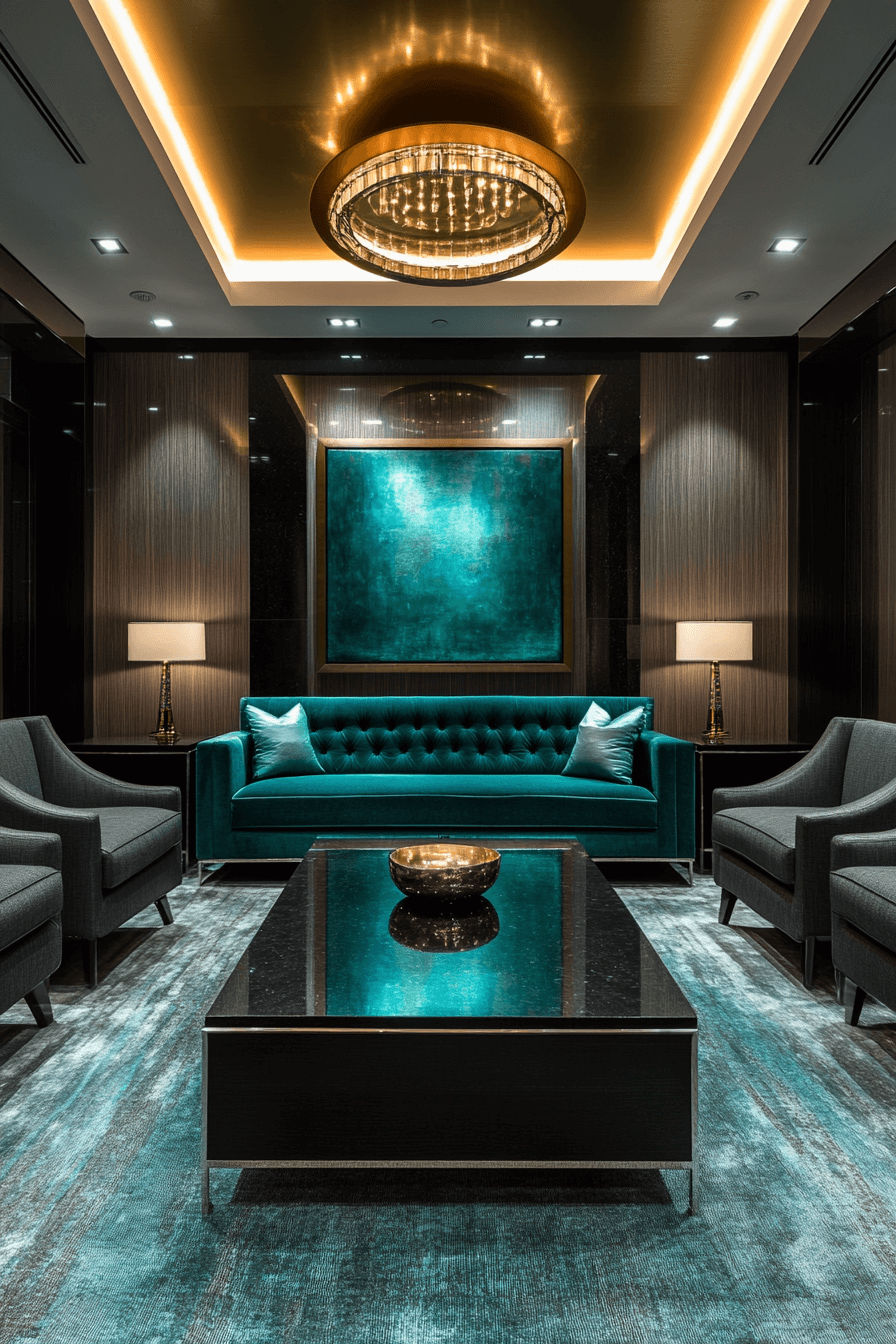 teal couch living room