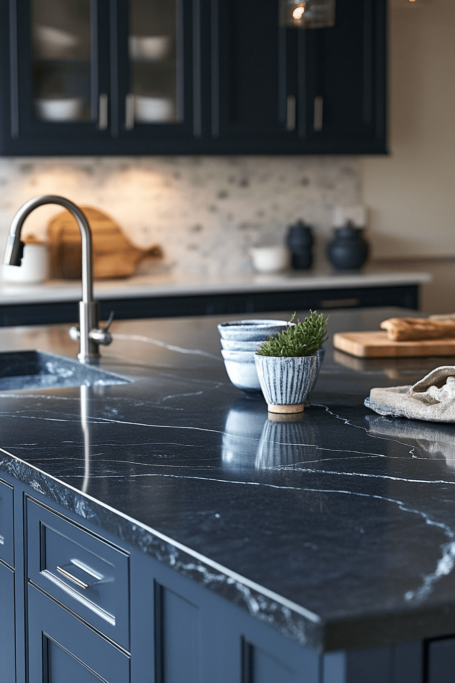 black quartz countertops