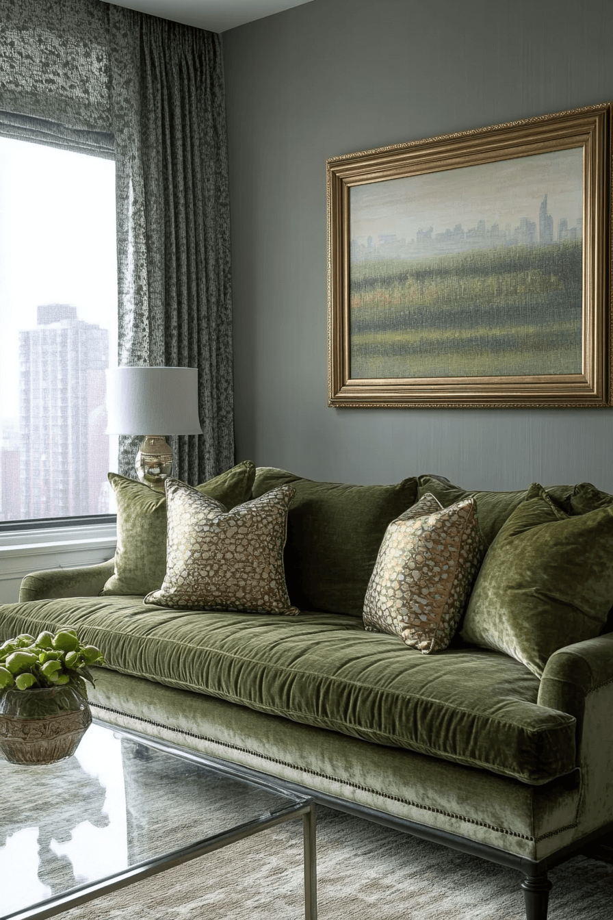 olive green couch living room ideas