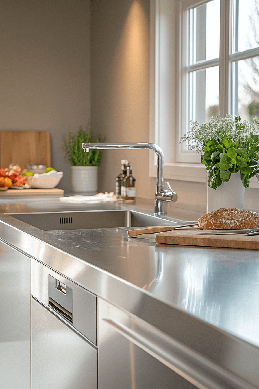 stainless steel kitchen countertops