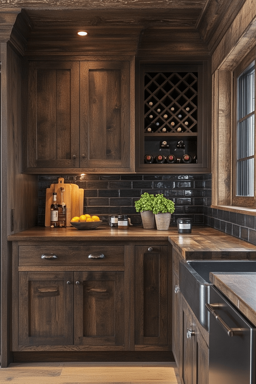 dark oak kitchen cabinets