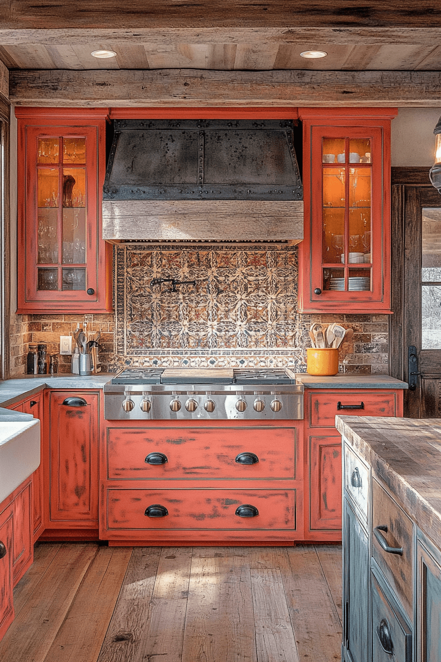 terracotta kitchen cabinets