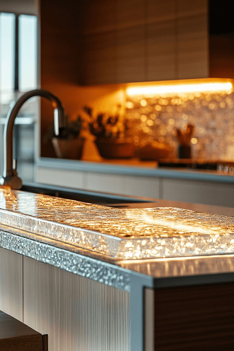 recycled glass countertops