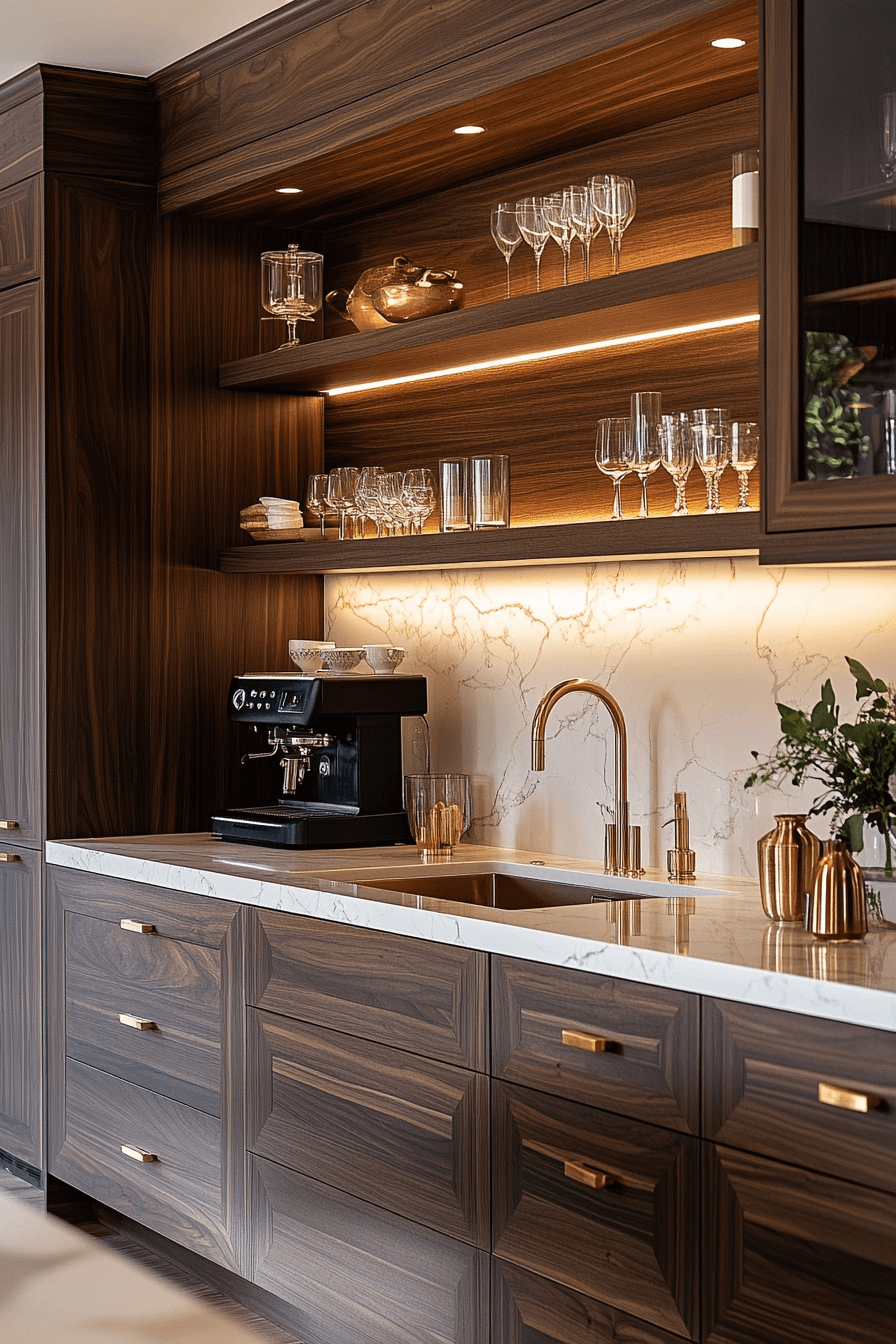 dark walnut kitchen cabinets