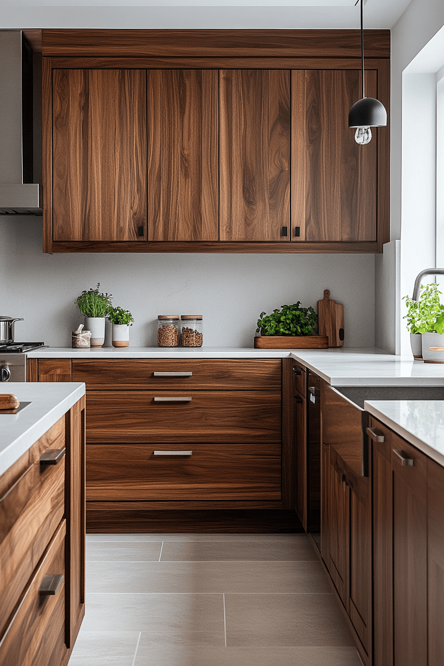 dark walnut kitchen cabinets