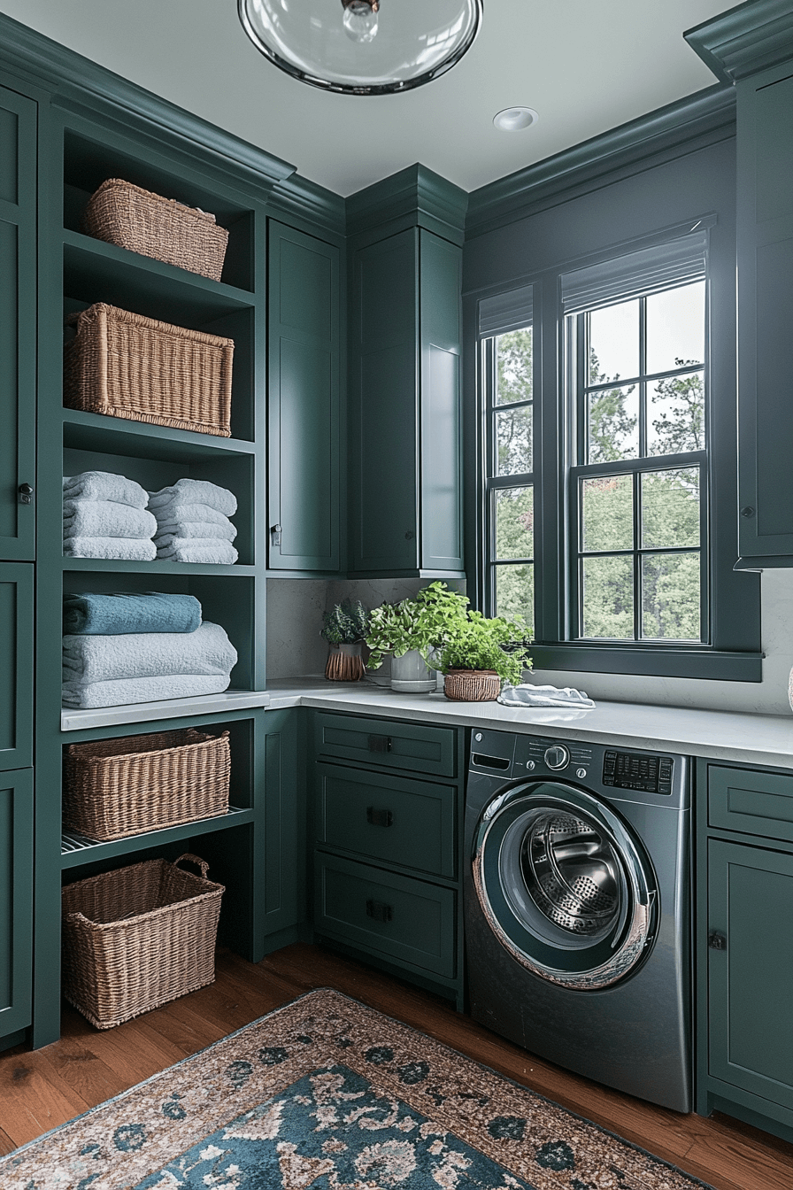 green laundry room