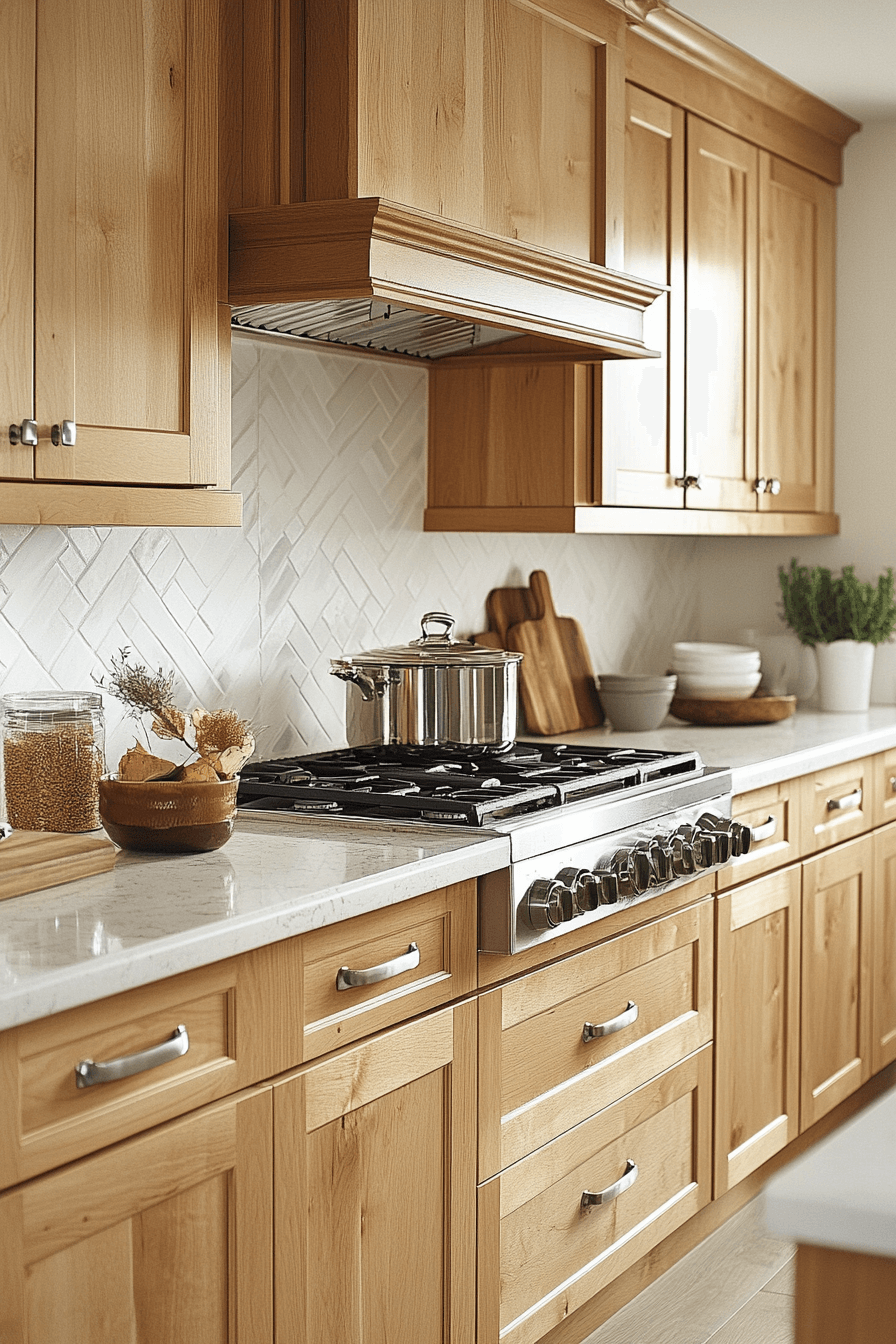 light maple kitchen cabinets