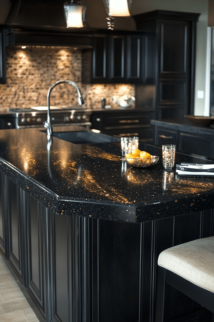 black granite countertops kitchen