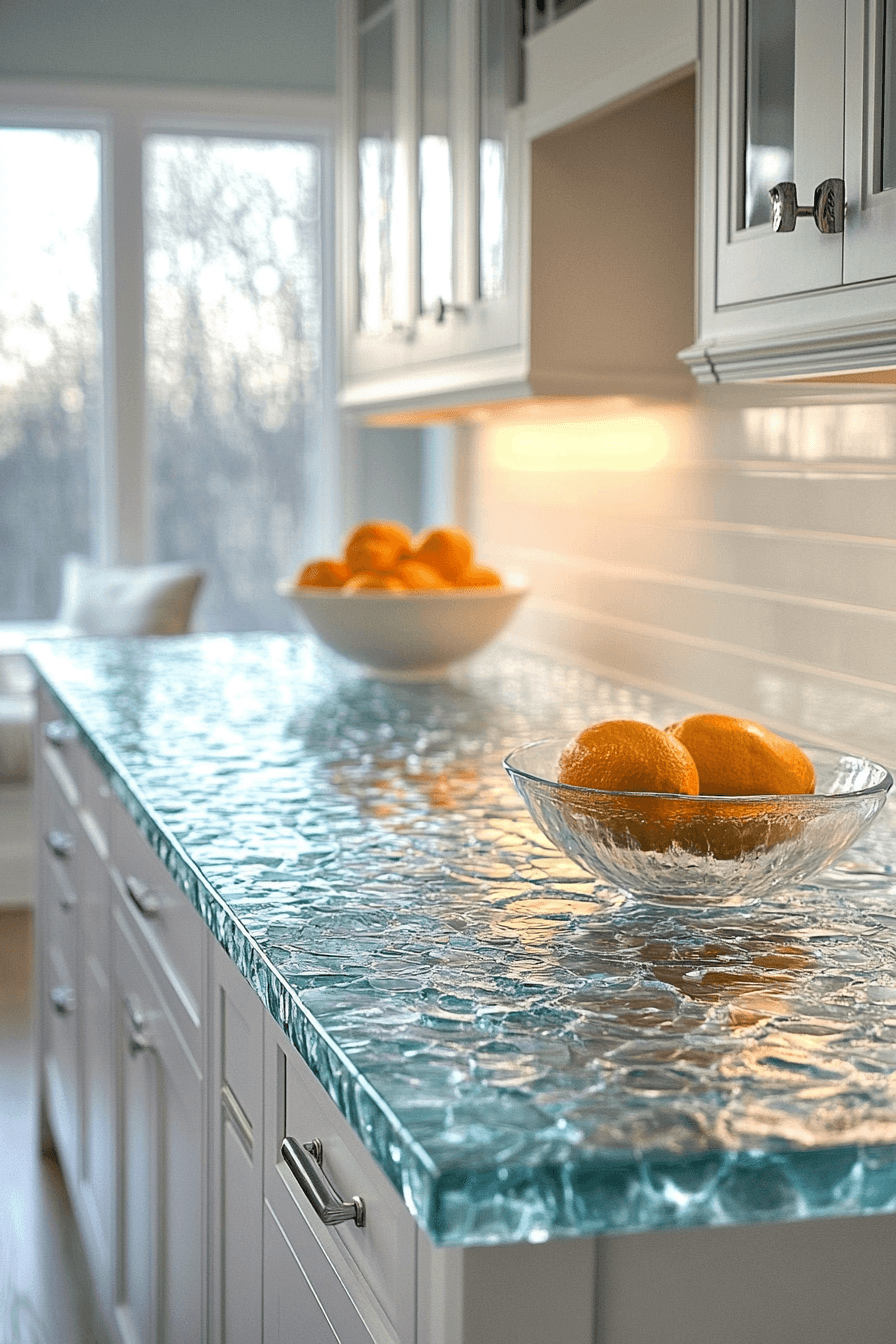 recycled glass countertops