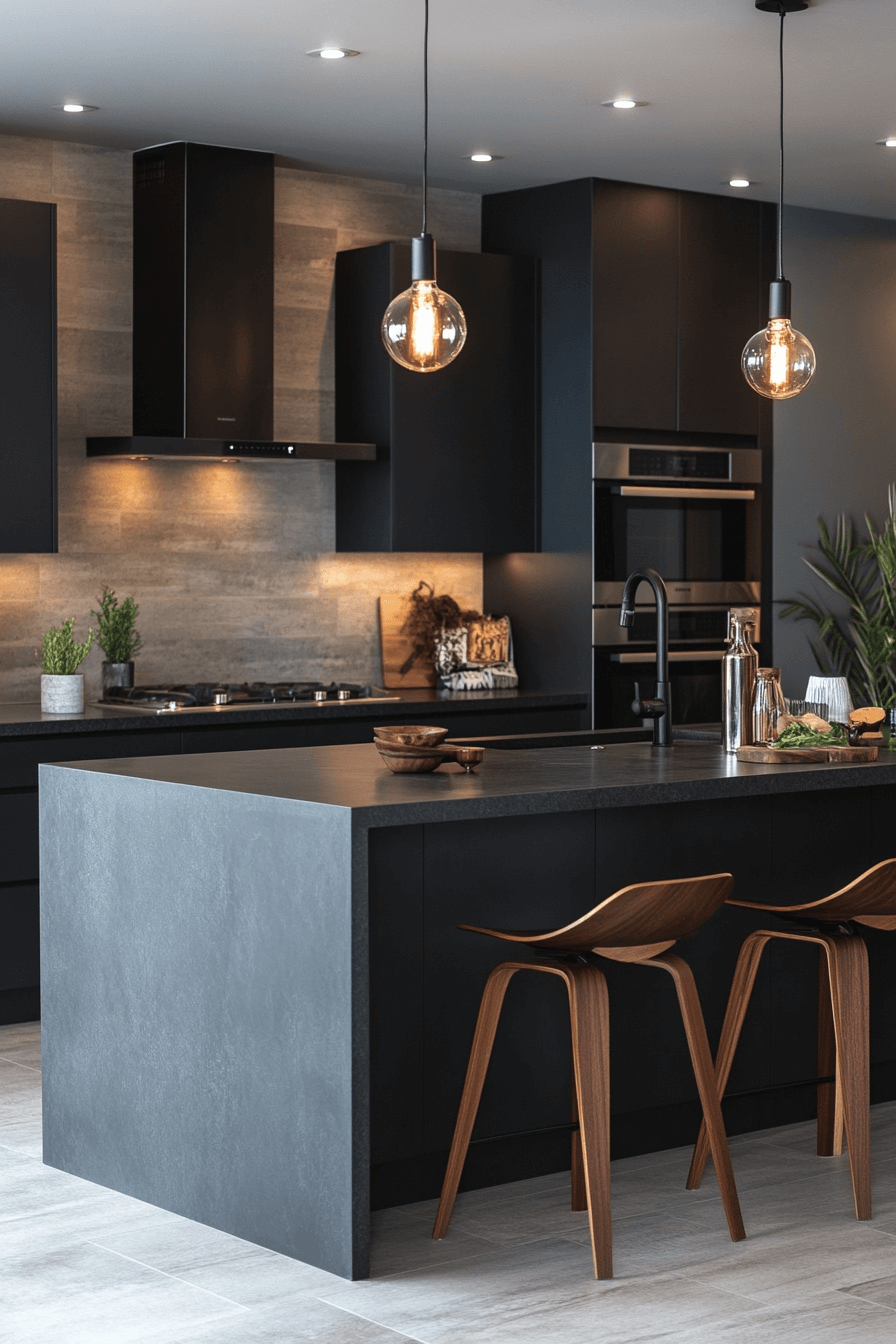 charcoal kitchen cabinets