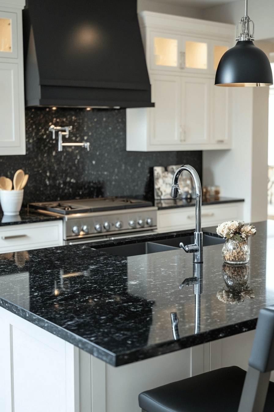 black granite countertops kitchen