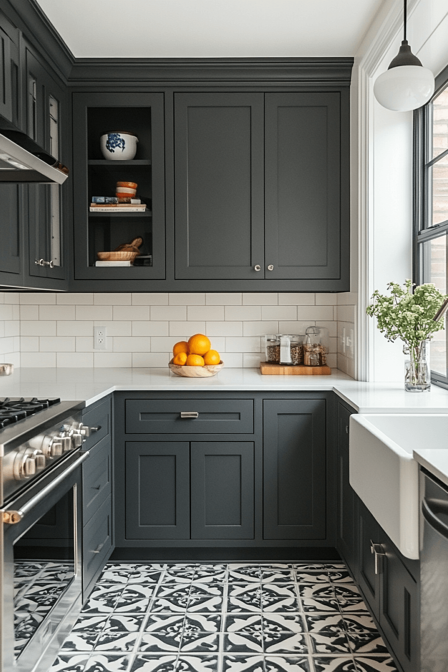 charcoal gray kitchen cabinets