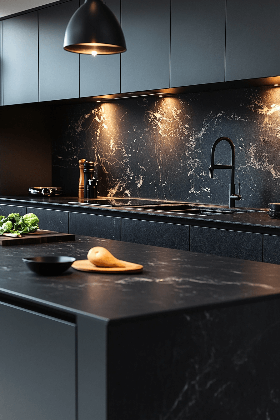 black quartz countertops
