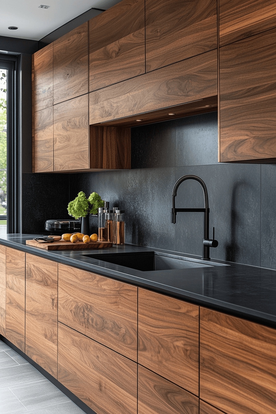 dark walnut kitchen cabinets