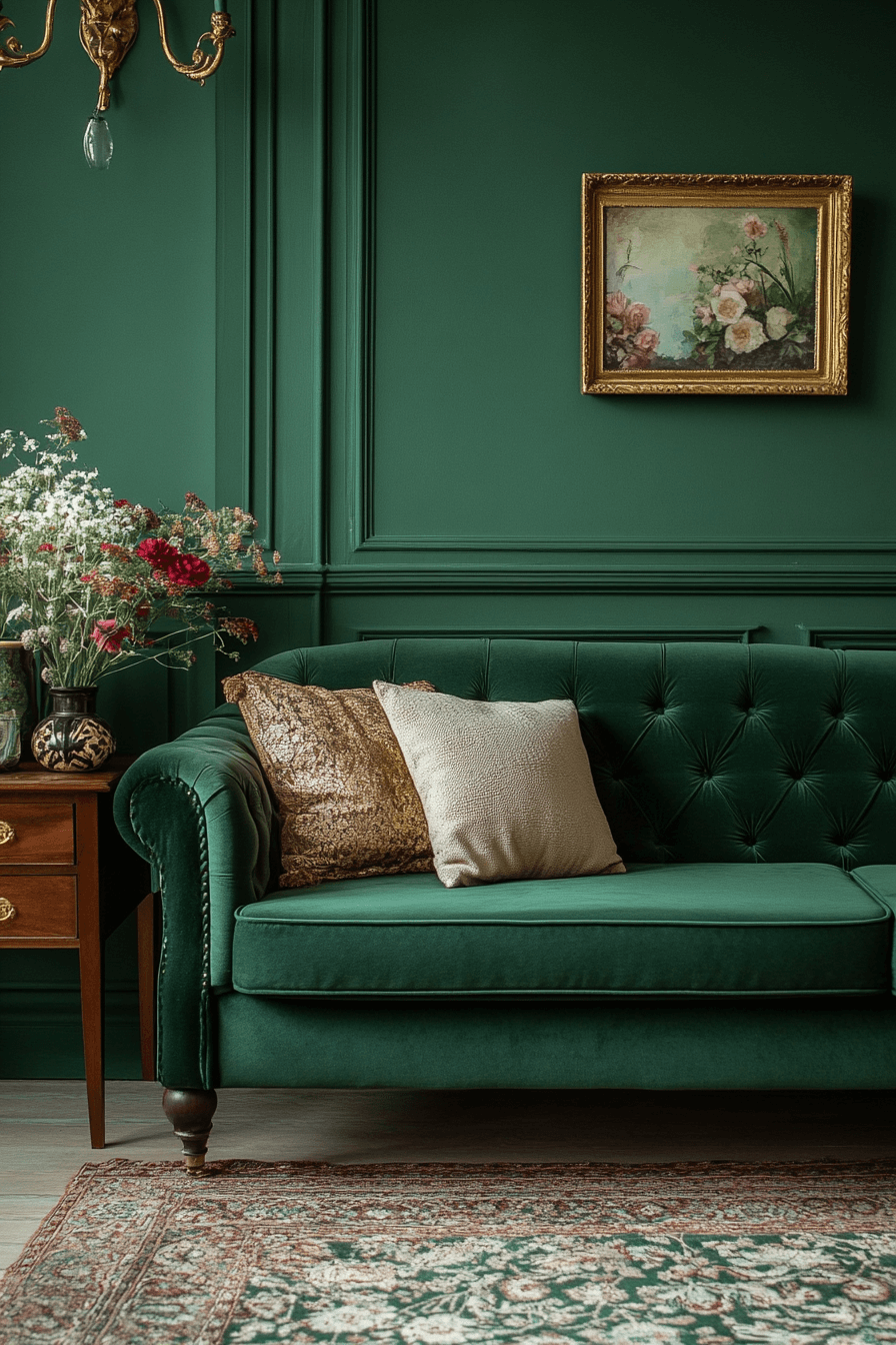 green couch living room ideas